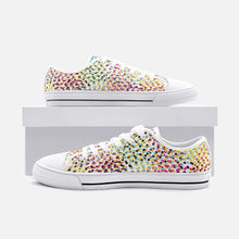 Cargar imagen en el visor de la galería, Colorful Neo Memphis Geometric Pattern Unisex Low Top Canvas Shoes by The Photo Access
