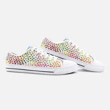 Cargar imagen en el visor de la galería, Colorful Neo Memphis Geometric Pattern Unisex Low Top Canvas Shoes by The Photo Access
