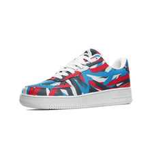 Load image into Gallery viewer, Colorful Thin Lines Art Unisex Low Top Leather Sneakers by The Photo Access
