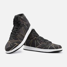 Lade das Bild in den Galerie-Viewer, Abstract Black Polygon with Gold Line Unisex Sneaker TR by The Photo Access
