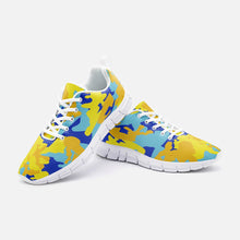Load image into Gallery viewer, Yellow Blue Neon Camouflage Unisex Lightweight Sneaker Athletic Sneakers by The Photo Access
