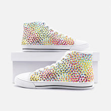 Load image into Gallery viewer, Colorful Neo Memphis Geometric Pattern Unisex High Top Canvas Shoes by The Photo Access
