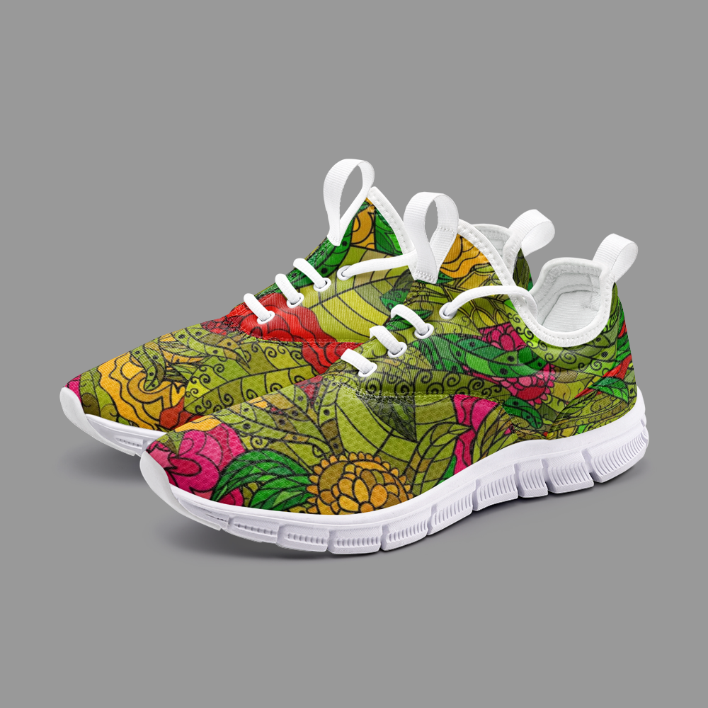 Hand Drawn Floral Seamless Pattern Unisex Lightweight Sneaker City Runner by The Photo Access