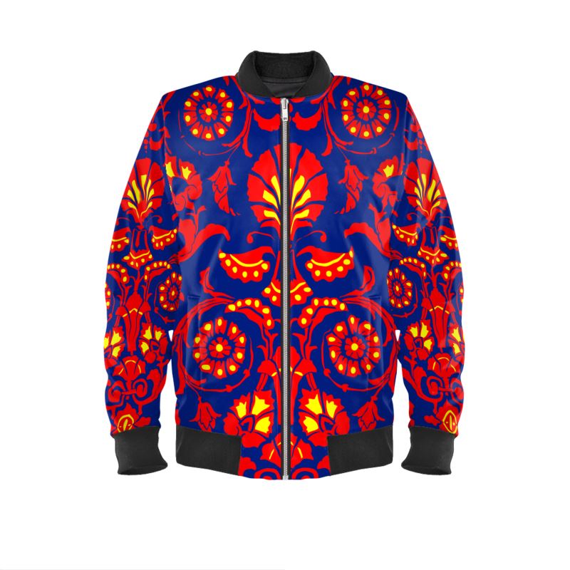Wallpaper Damask Floral Mens Bomber Jacket by The Photo Access