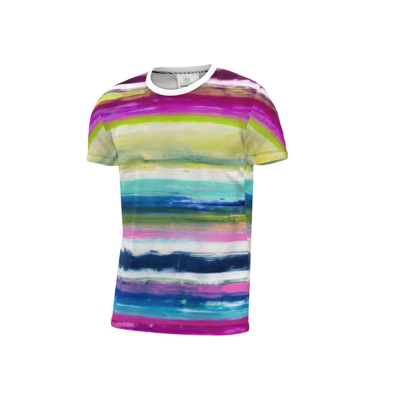 Colorful Oil Paint Stripes Cut and Sew All Over Print T-Shirt by The Photo Access