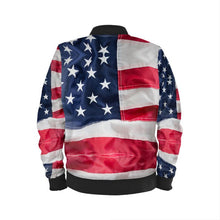 गैलरी व्यूवर में इमेज लोड करें, USA Flag Mens Bomber Jacket by The Photo Access
