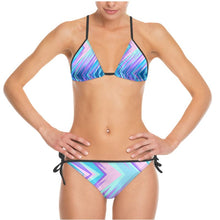 Load image into Gallery viewer, Blue Pink Abstract Eighties Bikini by The Photo Access
