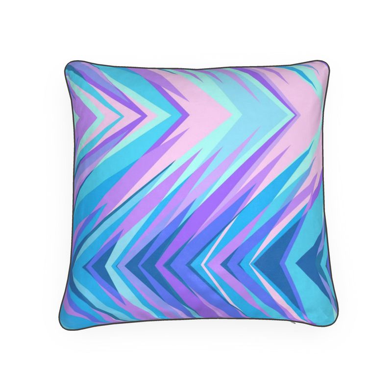 Blue Pink Abstract Eighties Pillow by The Photo Access