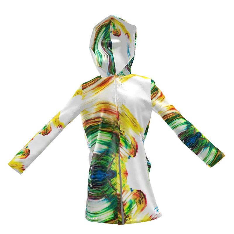Paints on White Womens Hooded Rain Mac by The Photo Access