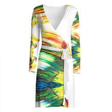 Load image into Gallery viewer, Paints on White Wrap Dress by The Photo Access
