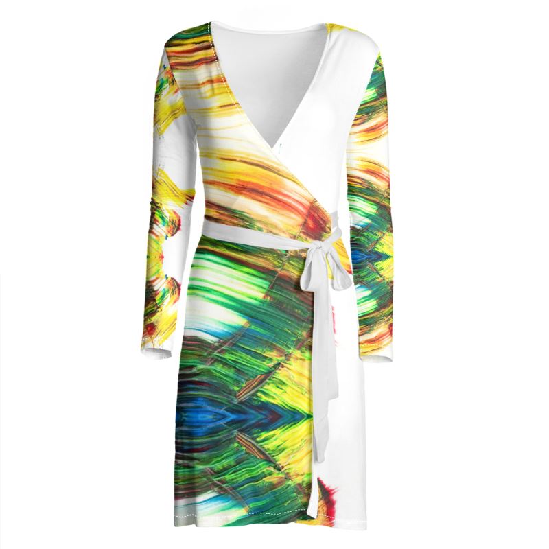 Paints on White Wrap Dress by The Photo Access