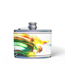 Lade das Bild in den Galerie-Viewer, Paints on White Leather Wrapped Hip Flask by The Photo Access
