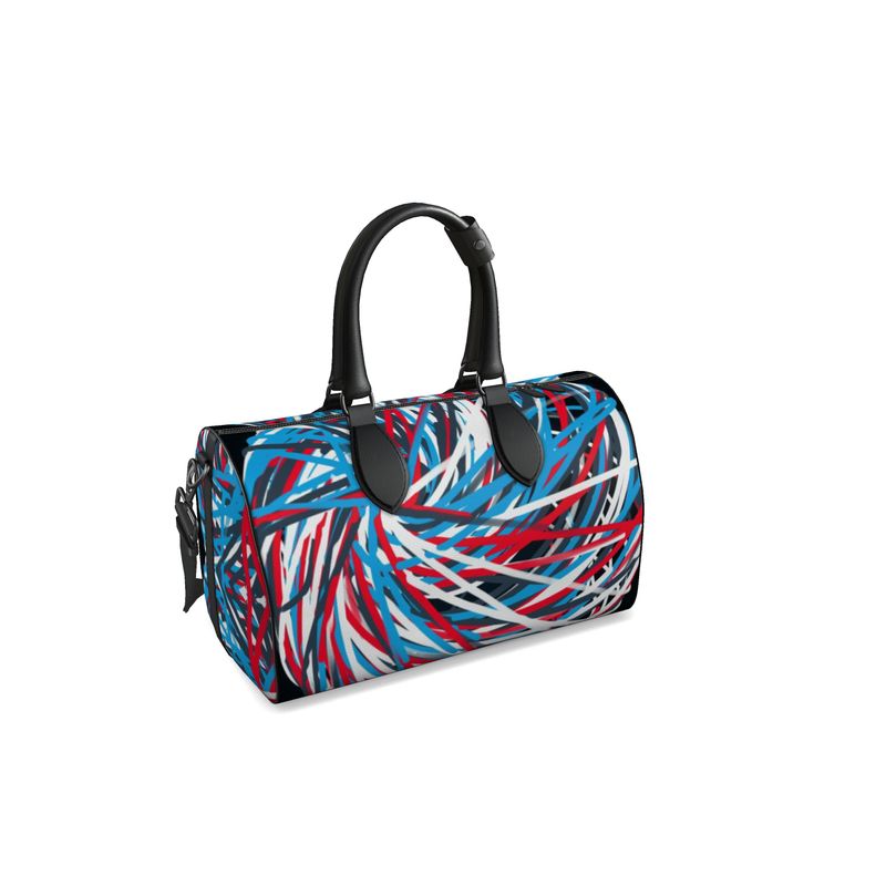 Colorful Thin Lines Art Duffle Bag by The Photo Access