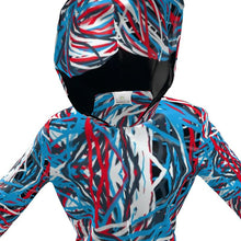 Load image into Gallery viewer, Colorful Thin Lines Art Womens Hooded Rain Mac by The Photo Access
