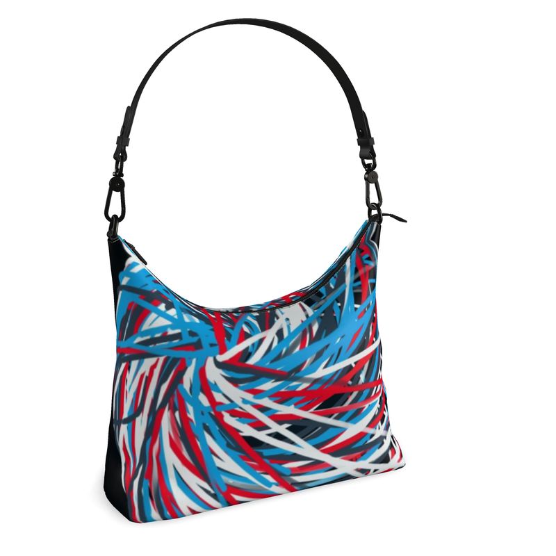 Colorful Thin Lines Art Square Hobo Bag by The Photo Access