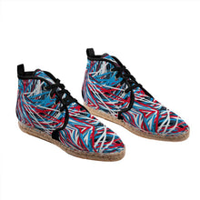 Load image into Gallery viewer, Colorful Thin Lines Art Hi Top Espadrilles by The Photo Access
