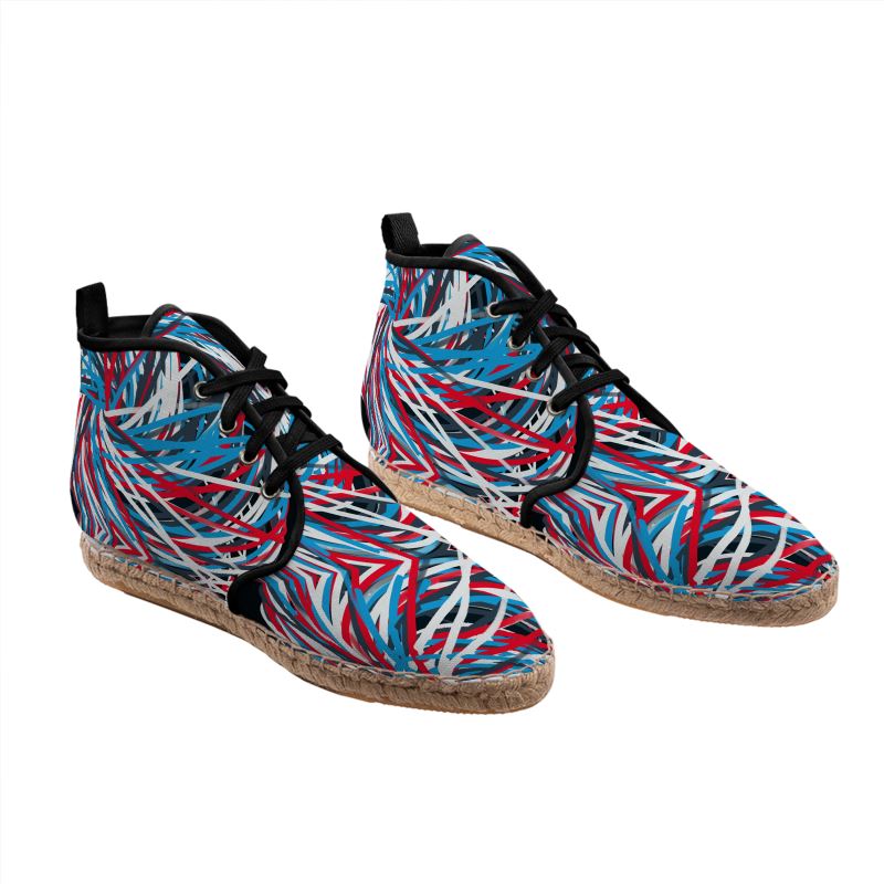 Colorful Thin Lines Art Hi Top Espadrilles by The Photo Access