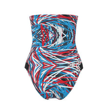 गैलरी व्यूवर में इमेज लोड करें, Colorful Thin Lines Art Strapless Swimsuit by The Photo Access
