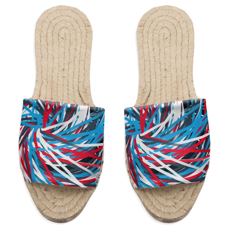 Colorful Thin Lines Art Sandal Espadrilles by The Photo Access