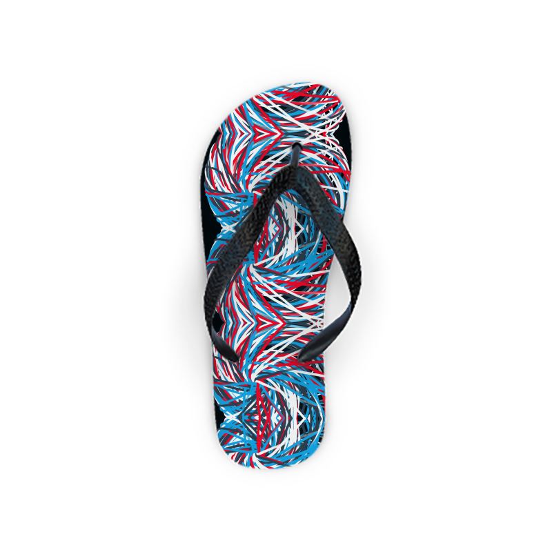 Colorful Thin Lines Art Flip Flops by The Photo Access
