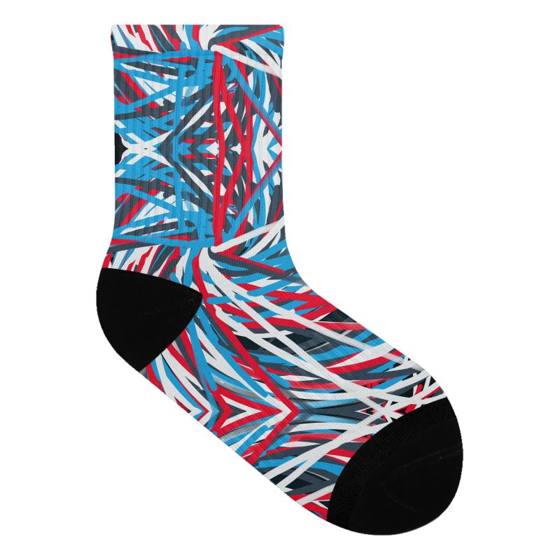 Colorful Thin Lines Art Socks with Visor by The Photo Access