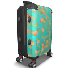 Load image into Gallery viewer, Aqua &amp; Gold Modern Artistic Digital Pattern Luggage by The Photo Access
