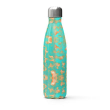Load image into Gallery viewer, Aqua &amp; Gold Modern Artistic Digital Pattern Stainless Steel Thermal Bottle by The Photo Access
