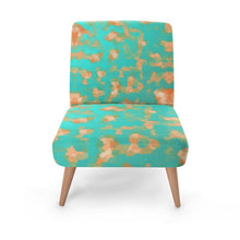 Load image into Gallery viewer, Aqua &amp; Gold Modern Artistic Digital Pattern Occasional Chair by The Photo Access
