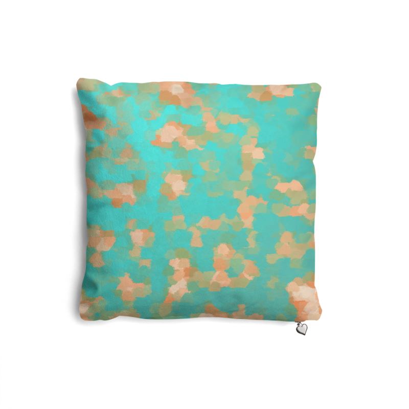 Aqua & Gold Modern Artistic Digital Pattern Pillows Set by The Photo Access