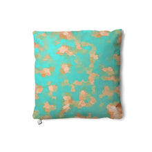 Load image into Gallery viewer, Aqua &amp; Gold Modern Artistic Digital Pattern Pillows Set by The Photo Access
