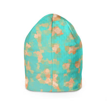 Load image into Gallery viewer, Aqua &amp; Gold Modern Artistic Digital Pattern Beanie by The Photo Access
