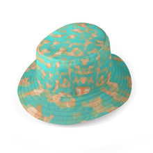 Load image into Gallery viewer, Aqua &amp; Gold Modern Artistic Digital Pattern Bucket Hat by The Photo Access
