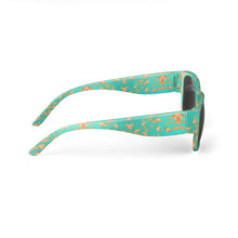 Load image into Gallery viewer, Aqua &amp; Gold Modern Artistic Digital Pattern Sunglasses by The Photo Access

