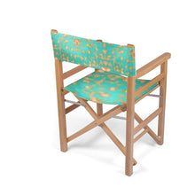 Load image into Gallery viewer, Aqua &amp; Gold Modern Artistic Digital Pattern Directors Chair by The Photo Access
