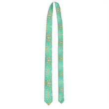 Load image into Gallery viewer, Aqua &amp; Gold Modern Artistic Digital Pattern Tie by The Photo Access
