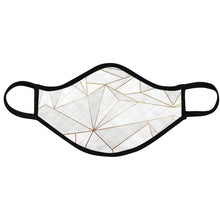 Load image into Gallery viewer, Abstract White Polygon with Gold Line Face Masks by The Photo Access
