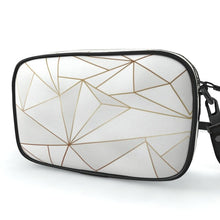 Load image into Gallery viewer, Abstract White Polygon with Gold Line Camera Bag by The Photo Access
