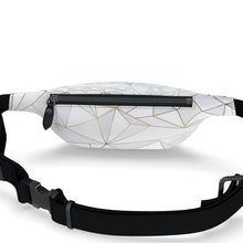 Lade das Bild in den Galerie-Viewer, Abstract White Polygon with Gold Line Fanny Pack by The Photo Access

