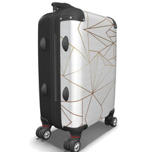 Load image into Gallery viewer, Abstract White Polygon with Gold Line Luggage by The Photo Access
