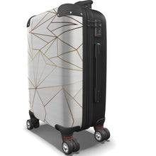 Load image into Gallery viewer, Abstract White Polygon with Gold Line Luggage by The Photo Access
