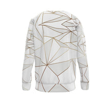 Load image into Gallery viewer, Abstract White Polygon with Gold Line Sweatshirt by The Photo Access
