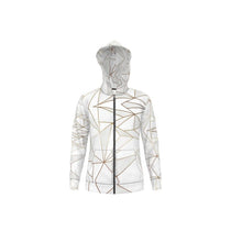 Load image into Gallery viewer, Abstract White Polygon with Gold Line Hoodie by The Photo Access
