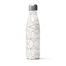 Lade das Bild in den Galerie-Viewer, Abstract White Polygon with Gold Line Stainless Steel Thermal Bottle by The Photo Access
