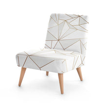 Load image into Gallery viewer, Abstract White Polygon with Gold Line Occasional Chair by The Photo Access
