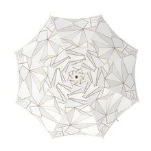 Load image into Gallery viewer, Abstract White Polygon with Gold Line Umbrella by The Photo Access
