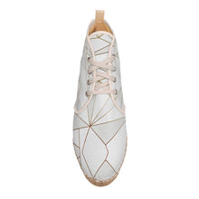 गैलरी व्यूवर में इमेज लोड करें, Abstract White Polygon with Gold Line Hi Top Espadrilles by The Photo Access
