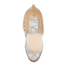 Load image into Gallery viewer, Abstract White Polygon with Gold Line Hi Top Espadrilles by The Photo Access
