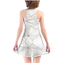 Lade das Bild in den Galerie-Viewer, Abstract White Polygon with Gold Line Custom Chemise by The Photo Access
