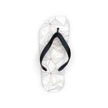 Lade das Bild in den Galerie-Viewer, Abstract White Polygon with Gold Line Flip Flops by The Photo Access
