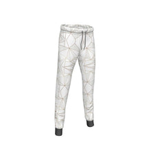 Load image into Gallery viewer, Abstract White Polygon with Gold Line Womens Sweatpants by The Photo Access
